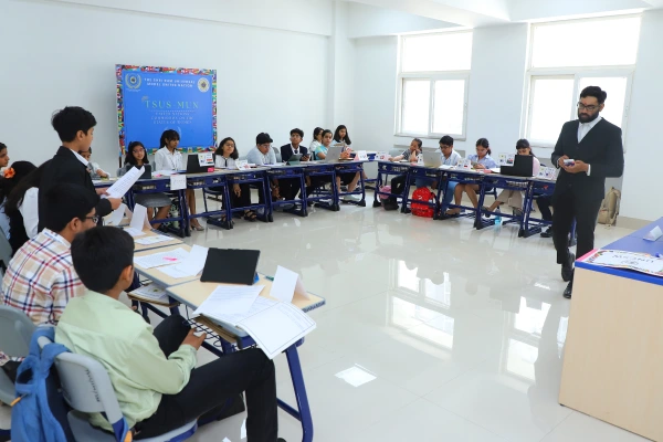 Students engaged in debate, extempore, elocution and drama (DEED)
